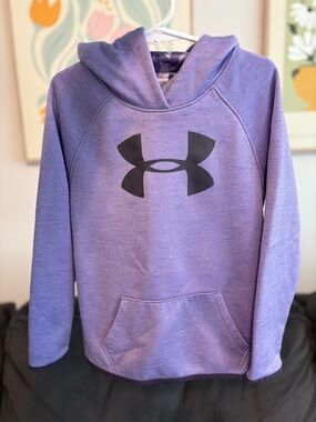 Under Armour Purple Hoodie with Black Logo Kids Sweatshirt
